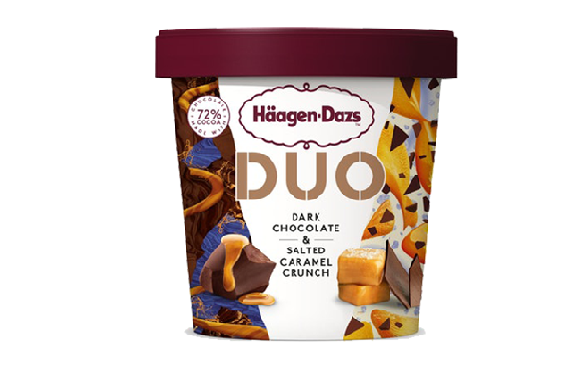 Crème glacée Haägen Dazs DUO chocolat et caramel